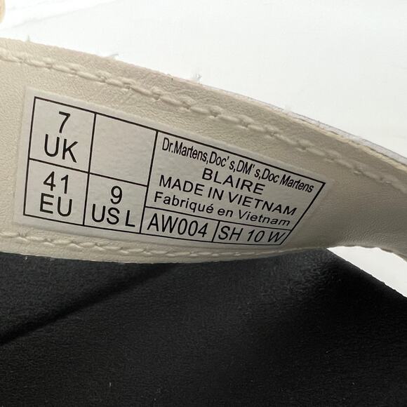 Dr. Martens Blaire White Leather Sandal Shoe Size 9 - Picture 5 of 10